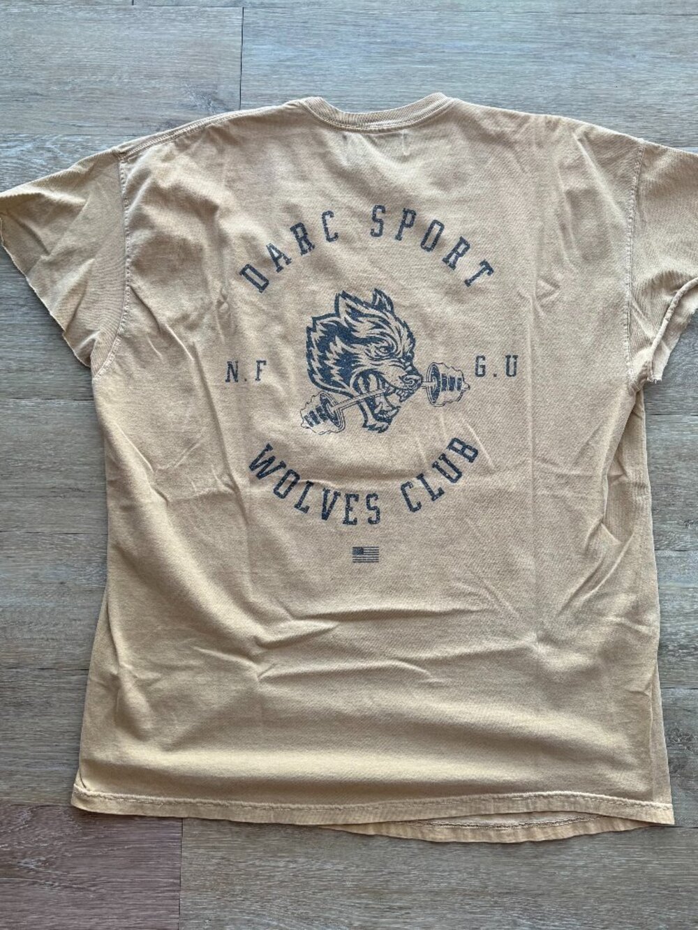 DARC SPORT 'Wolves Club' Cap Shoulder Tee (circa 2020) - Washed Yellow